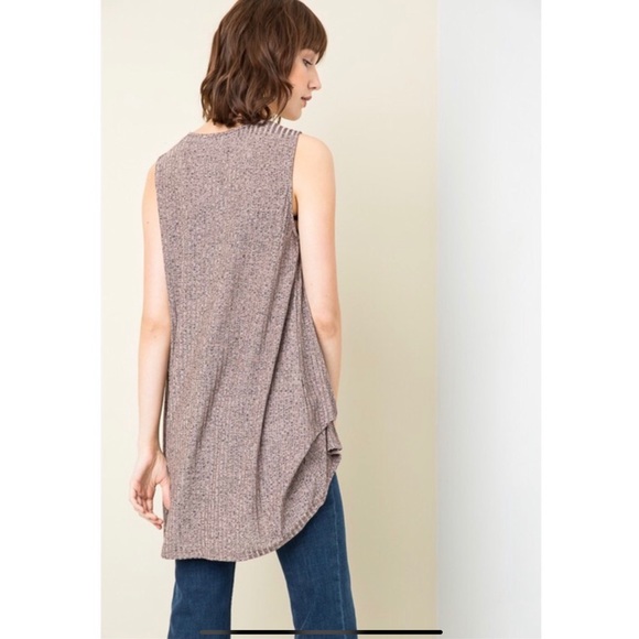 ❌NWT Ribbed Tunic Rose Gold Sleevless w/Draping - Picture 2 of 4